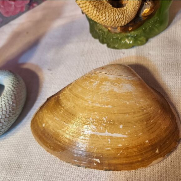 DECOUPAGE BLUE CIRCLES CLAM SHELL - Picture 9 of 11